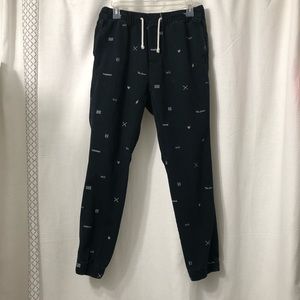 Navy Blue Print Cargo Pants